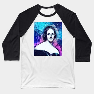 Mary Shelley Snowy Portrait | Mary Shelly Black artwork 6 Baseball T-Shirt